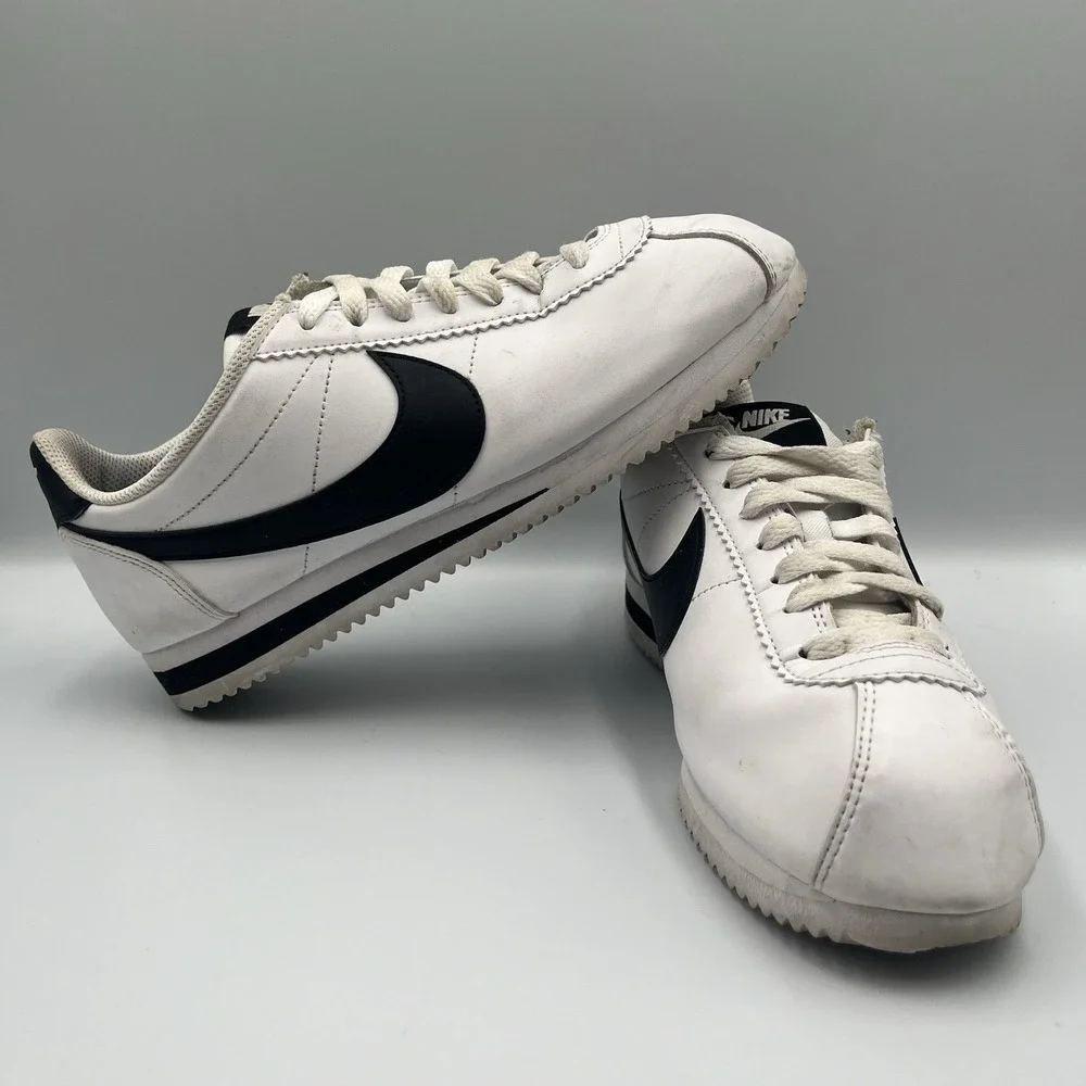 2018 Nike Cortez Retro Classic White Black Shoes Women's Sz 8.5 (807471-101)